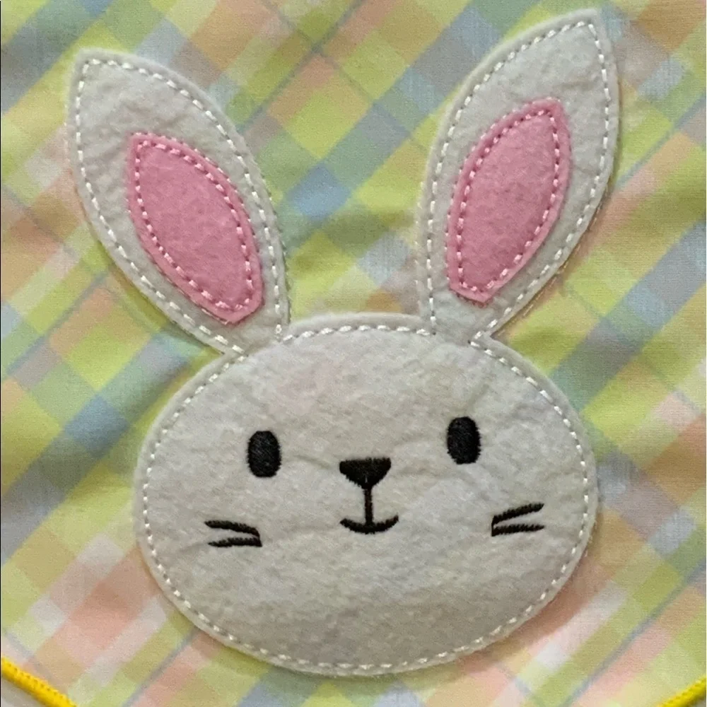 Easter Dog Bandanna Bunny Rabbit Spring Colors Plaid Multicolor Medium to Large